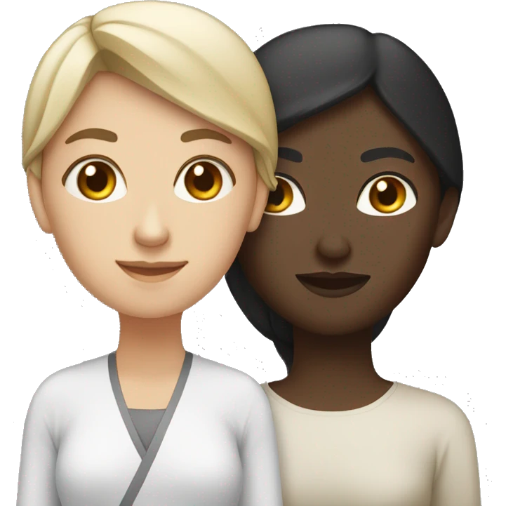 Black skinned Arab and Asian white woman emoji
