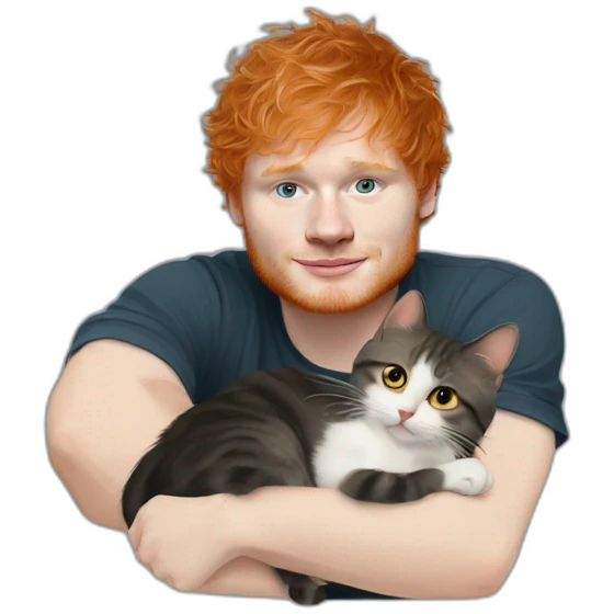 Ed Sheeran with a cat emoji
