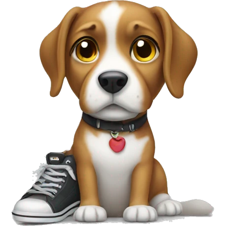 Dog wearing shoes emoji