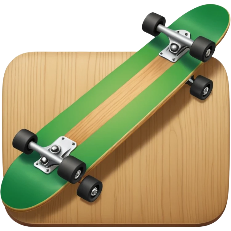 Skate board, green emoji