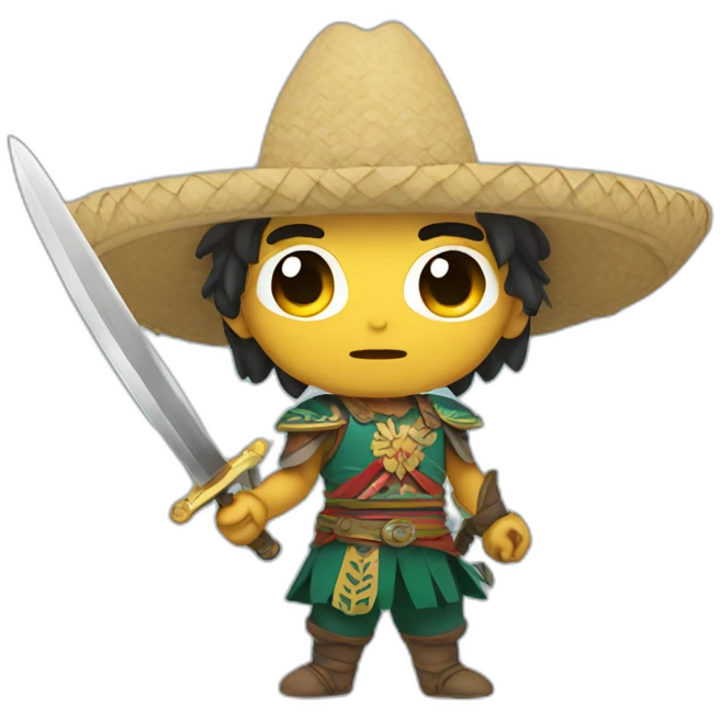 Anime mexican with swords emoji