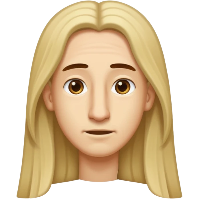 Make a emoji of a person with light skin with long nose hair that goes down like 2 inchis with long hair and with not that much hair  emoji