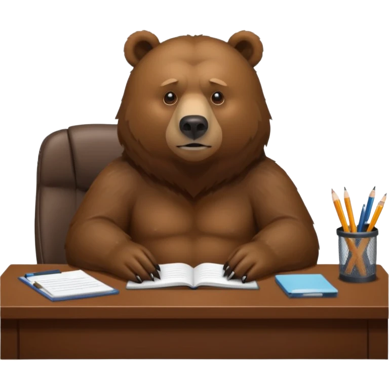 motzender bär im büro emoji