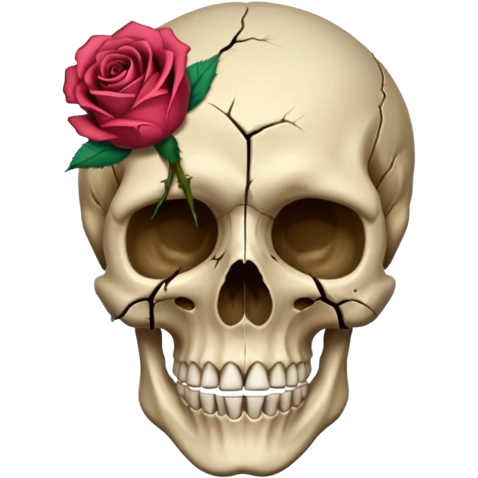 wilted rose emoji but with a skull as the rose emoji