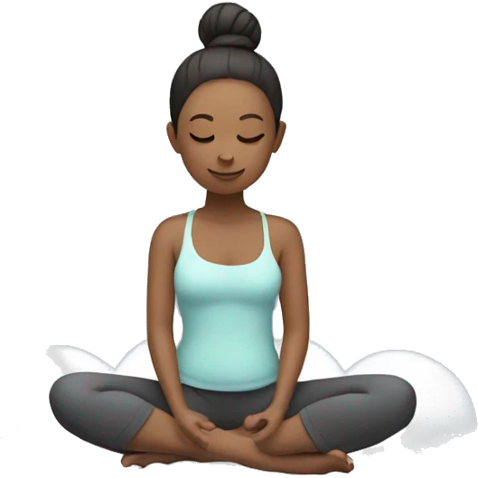 girl does yoga and sits in lotus position on a cloud
 emoji