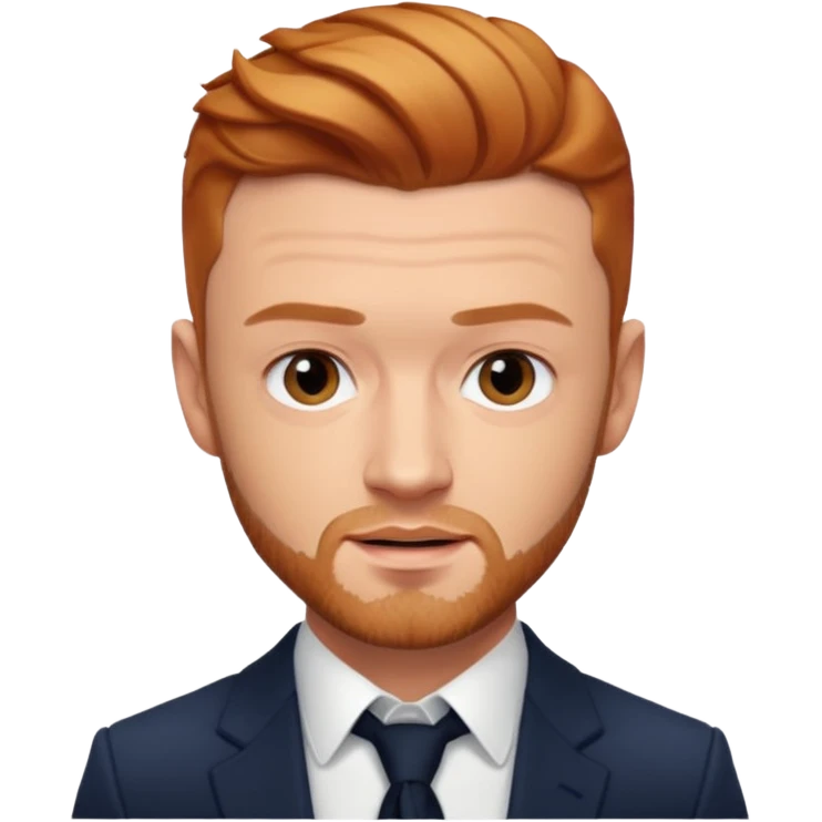 Justin Timberlake with reddish blonde hair emoji