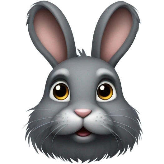 Dark Gray fluffy rabbit emoji