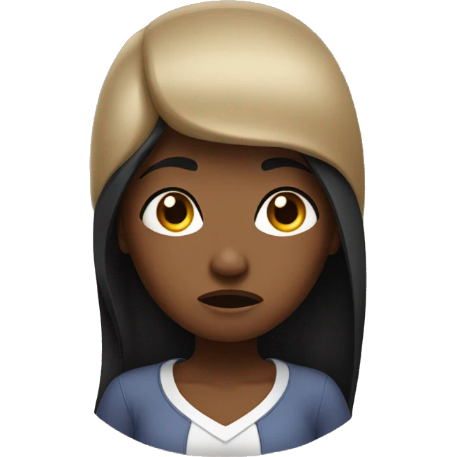 black haird girl annoyed  emoji