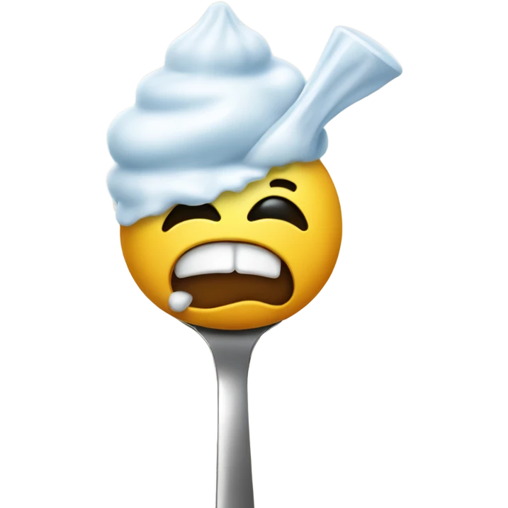 Crazy emoji snorting sugar off of a spoon emoji