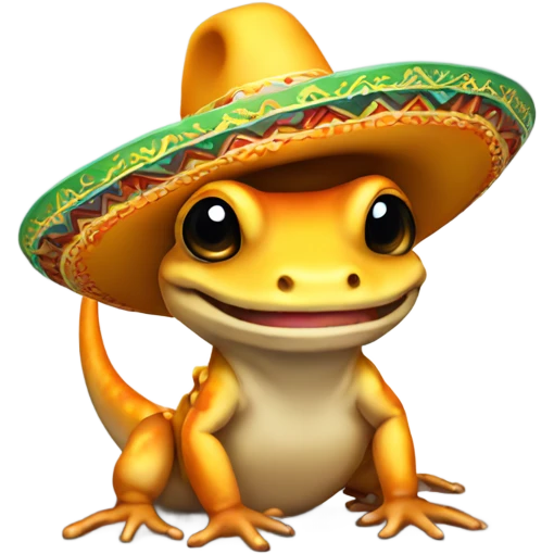Salamander wearing a sombrero  emoji