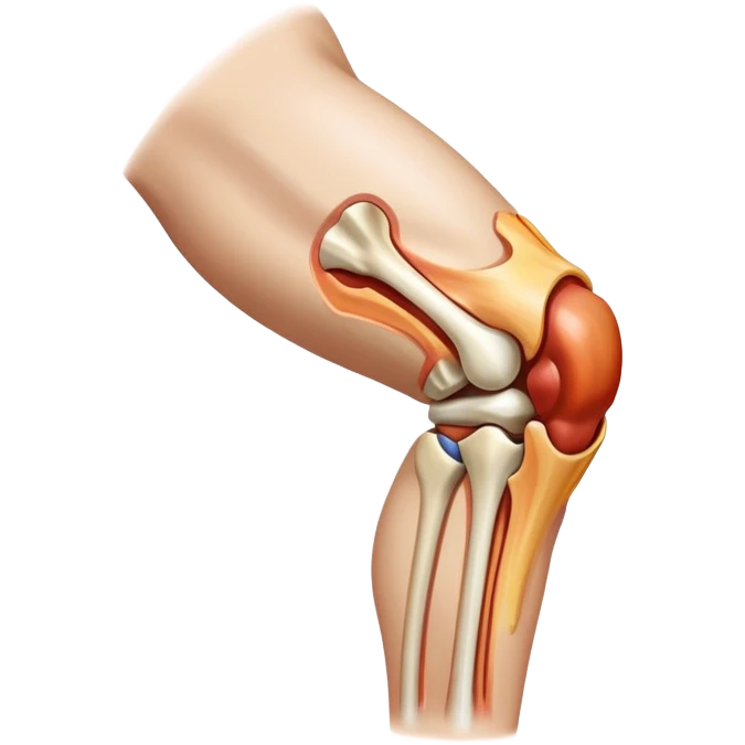 Knee with tendon injury and swelling emoji