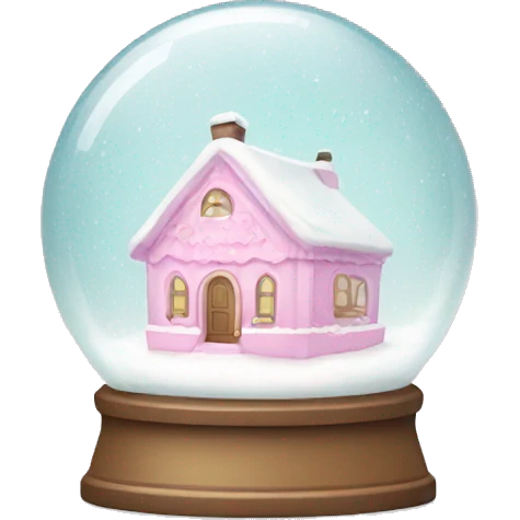 Pastel pink snow globe emoji