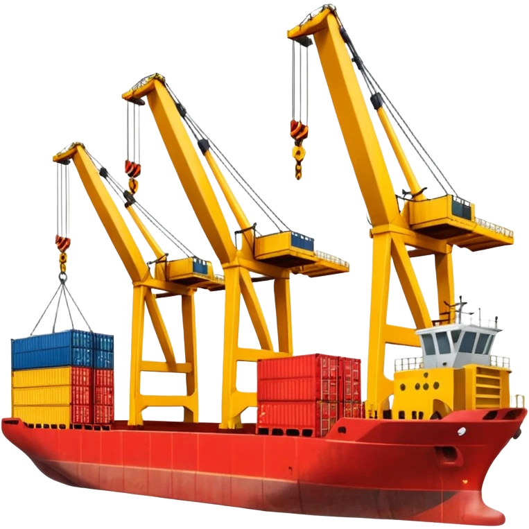 Cranes at the dock, import emoji