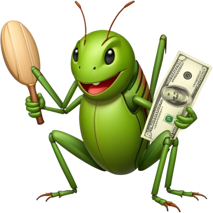 Cricket with money emoji