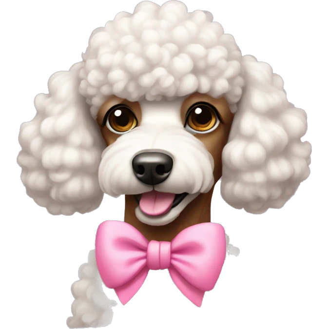 Poodle with pink bow on their head emoji