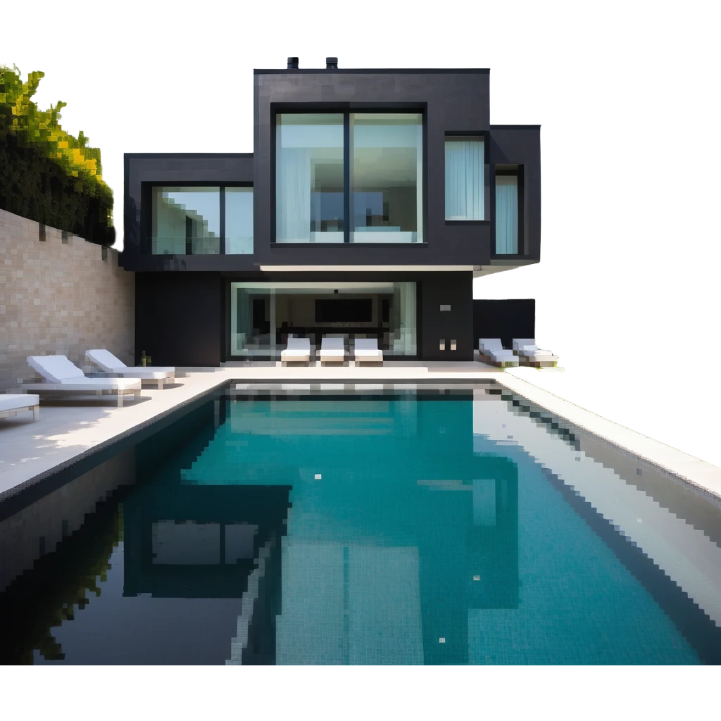 luxury villa with indoor pool, contemporary design emoji