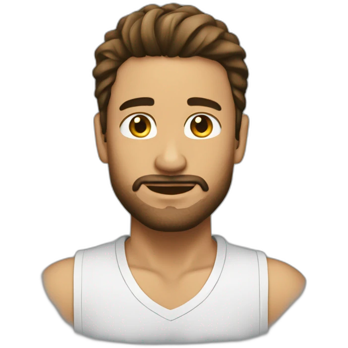 emoji sobe una hombre moreno de pelo corto emoji