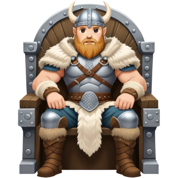Viking warrior sitting on a throne emoji