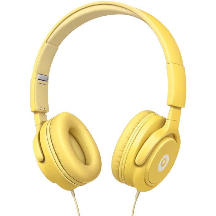 pastel yellow headphones emoji