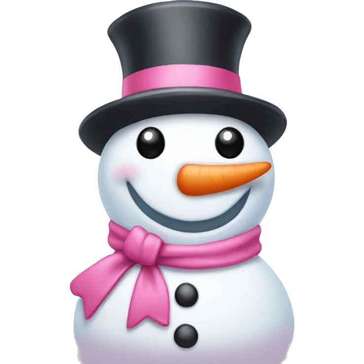 snowman wearing pink bow emoji