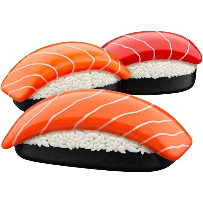 Japanese cuisine humanless avatar in minimalist emoji-style illustration. Sushi , clean lines, red white colors, flat design, calm and modern. emoji