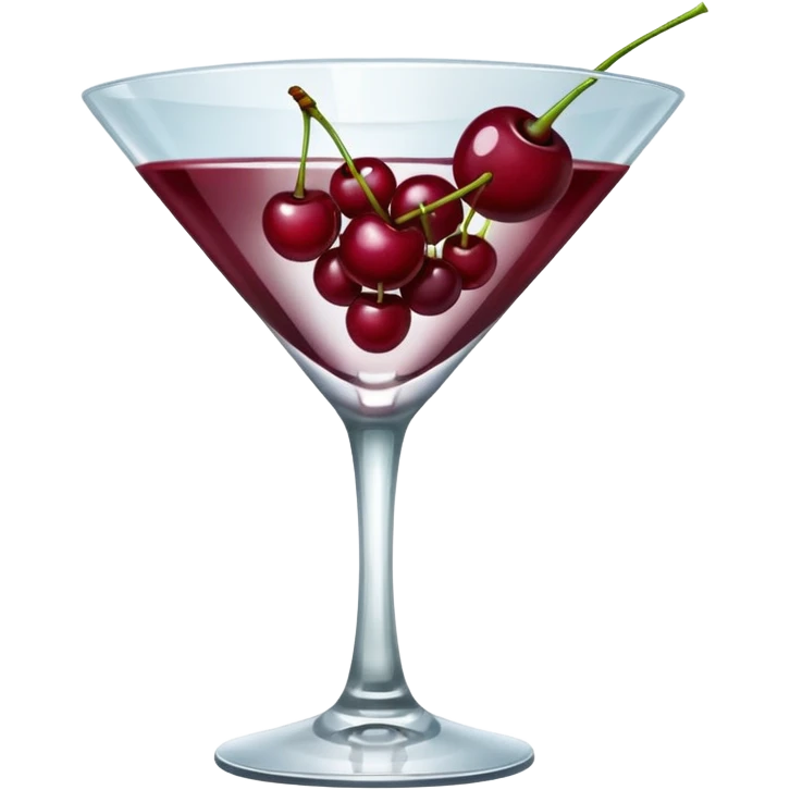 martini glass with burgundy cherries emoji