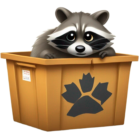 Raccoon in dumpster emoji