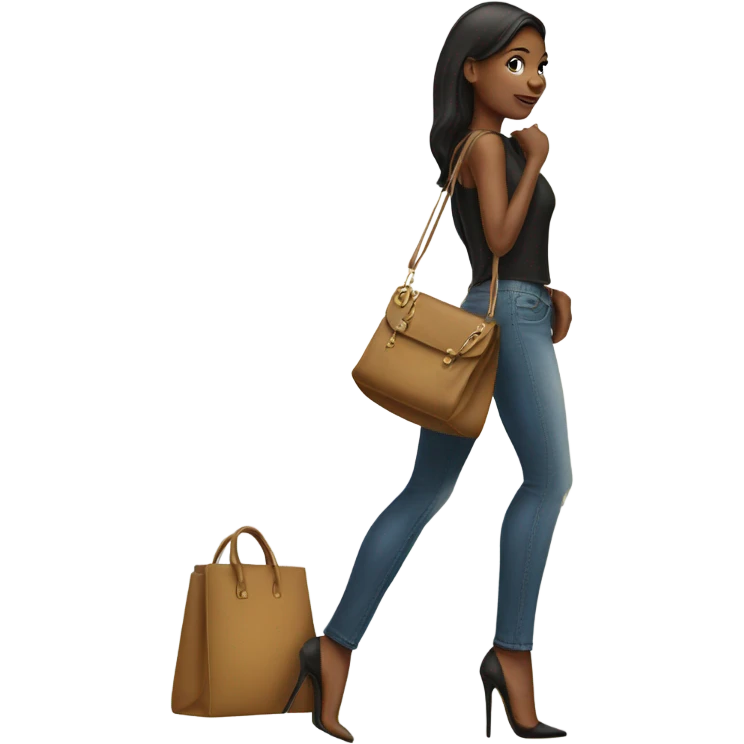 girls in heels with bag emoji