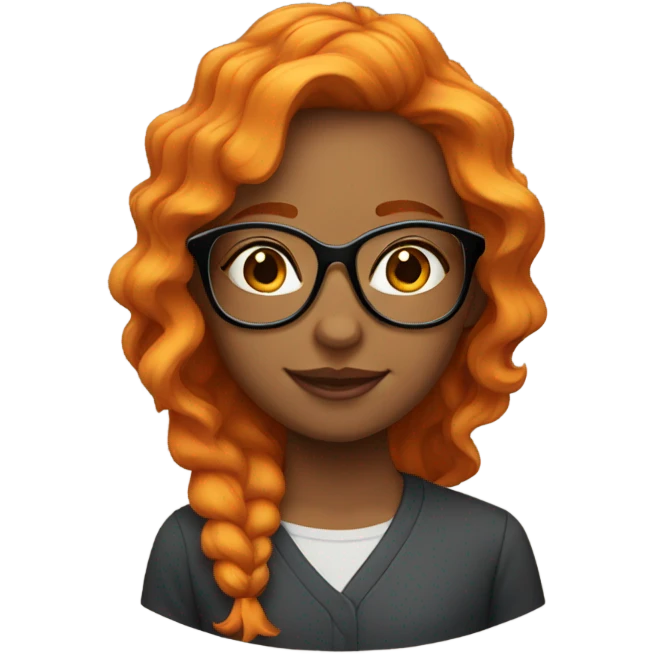 girl orange waves hair whit glasés emoji