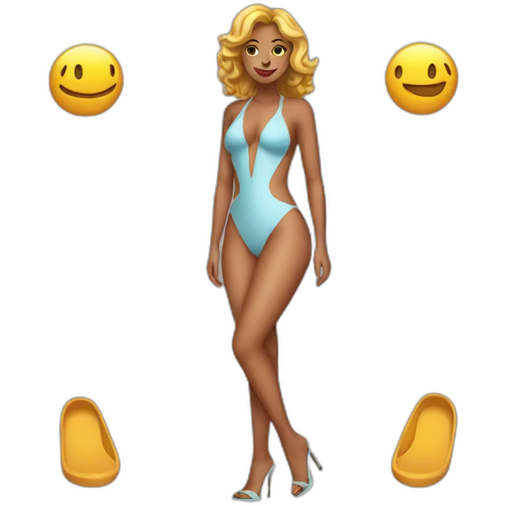 sexy woman on high heels swimming suit emoji