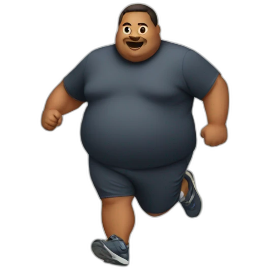 fat man running emoji