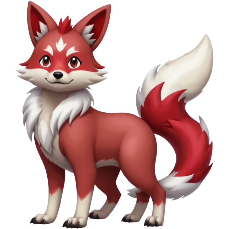 Colorful Skilled Adept Graceful Asian Painted Furret-Lycanroc-Zangoose-fusion-hybrid-creature (full body) emoji