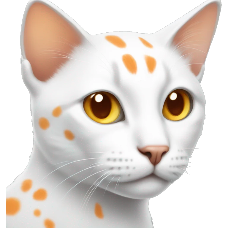 White cat with orange spots emoji