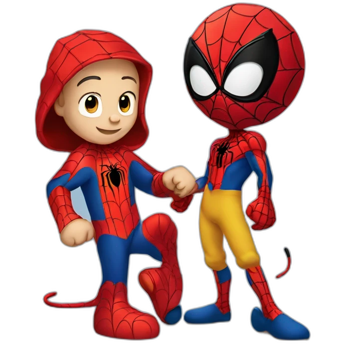 Mickey Mouse with spiderman emoji