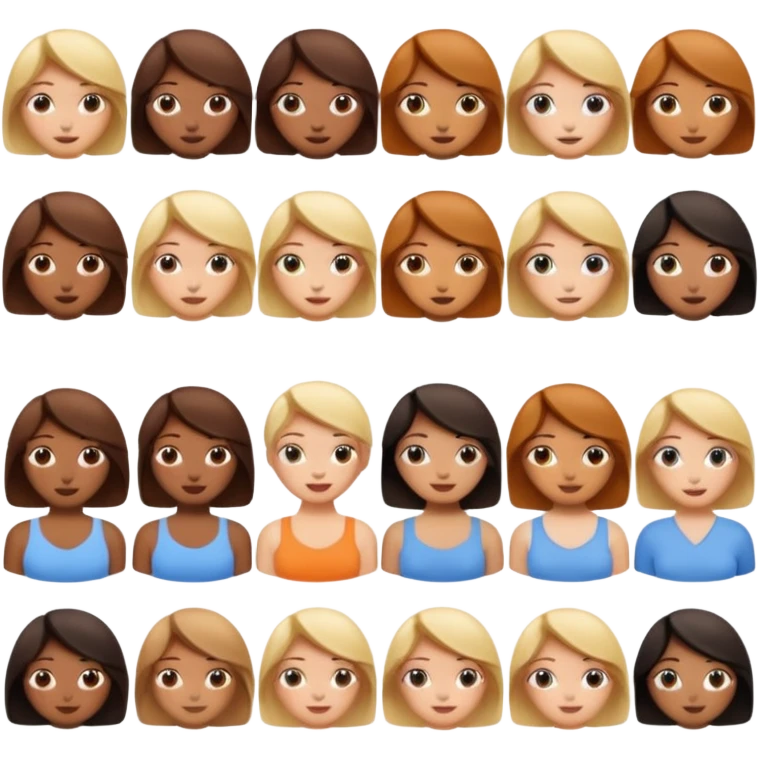 женских аватаров или эмодзи, иллюстрирующих различные аспекты повседневной жизни и ухода за собой emoji