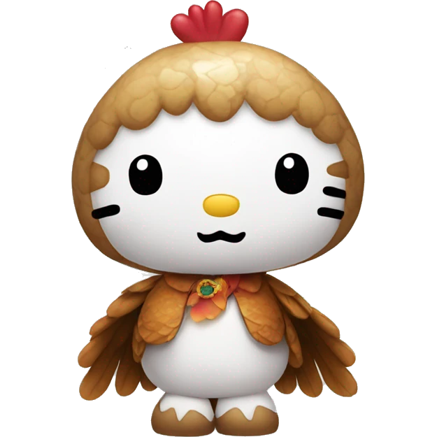 Hello kitty wearing a turkey costume  emoji