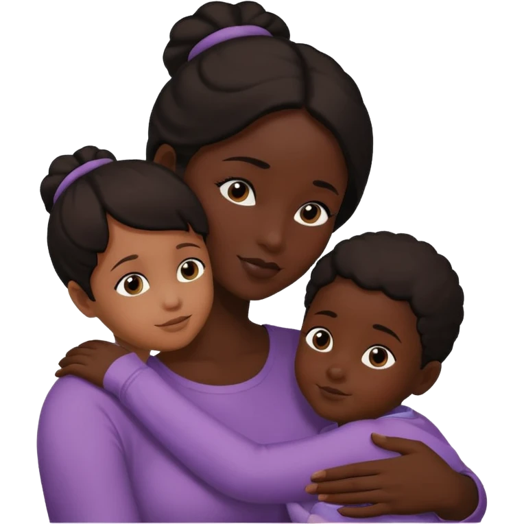 mother and child silhouettes embraced by hands emoji