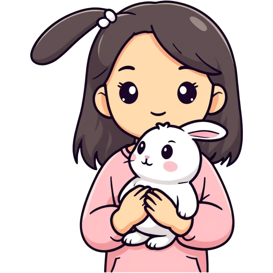 Girl with bunny emoji