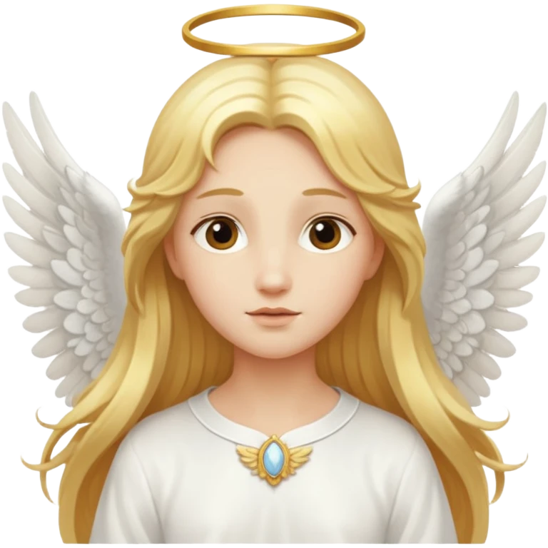 Angel with long golden hair and white wings emoji