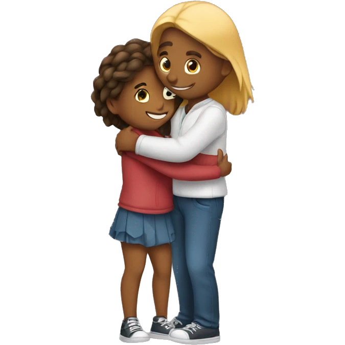 Girl hugging a guy emoji