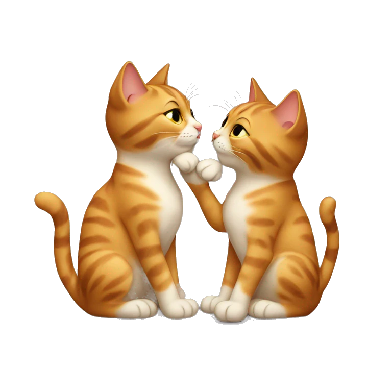 Two cats kissing emoji