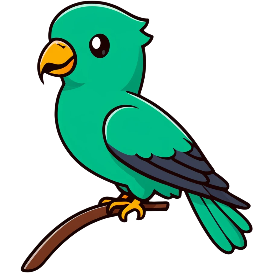 Minimalist Maya-style quetzal bird as message delivery symbol, white and deep green only, flat design with clean lines emoji
