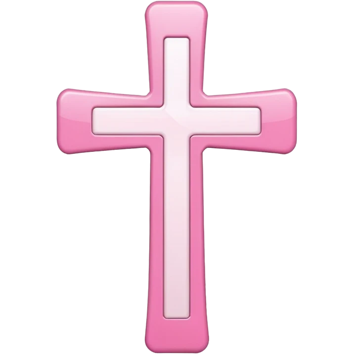 Pink and white cross emoji