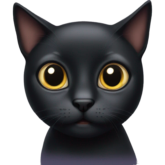 Black cat with big eyes emoji