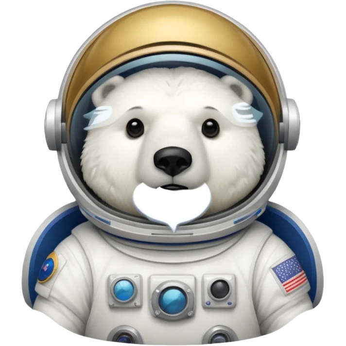 fat polar bear in astronaut helmet emoji
