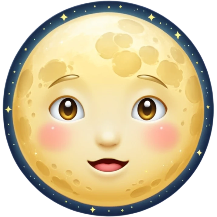 Soft moon with emotional sparkle emoji