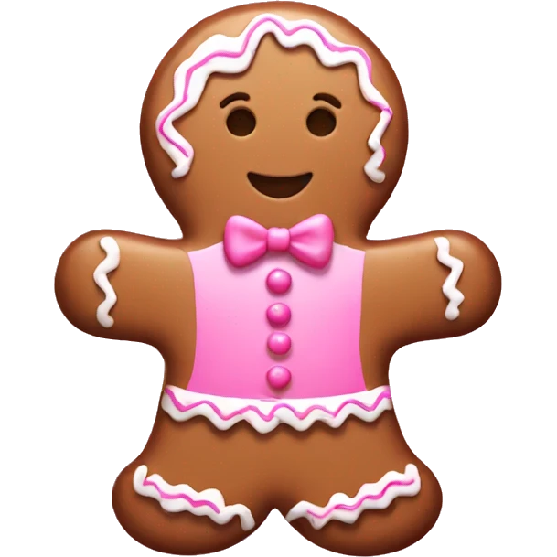 Pink gingerbread emoji