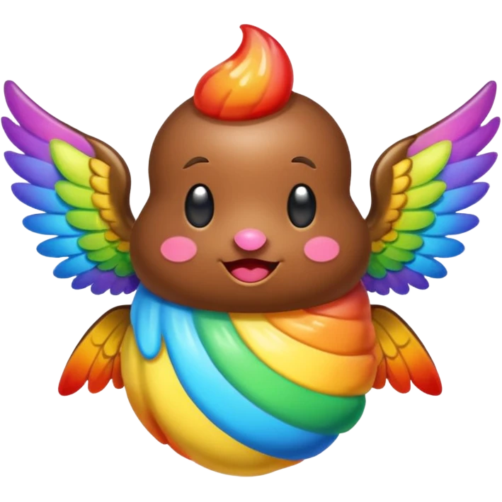 rainbow poop with wings emoji