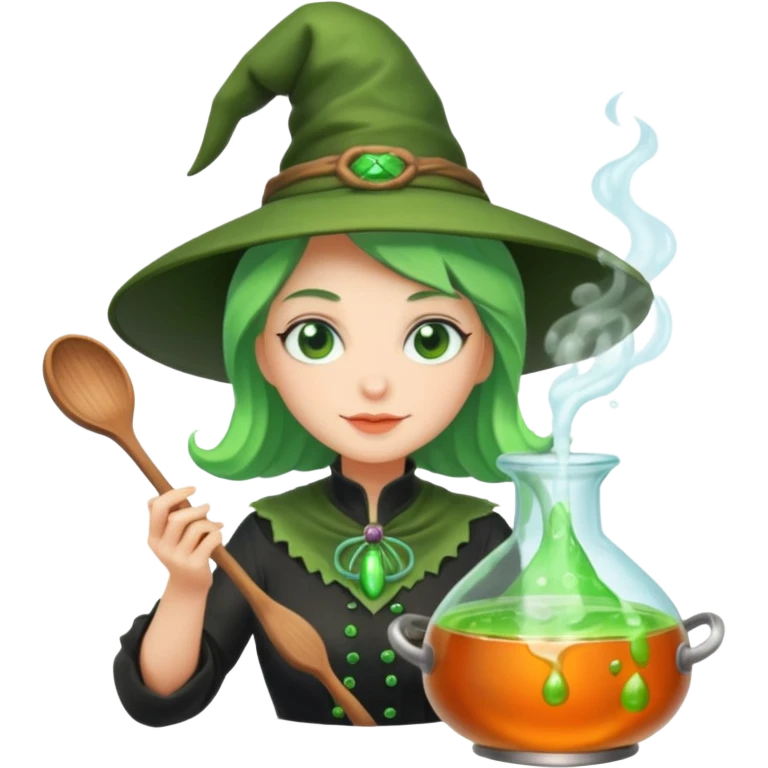 green witch cooking potion emoji