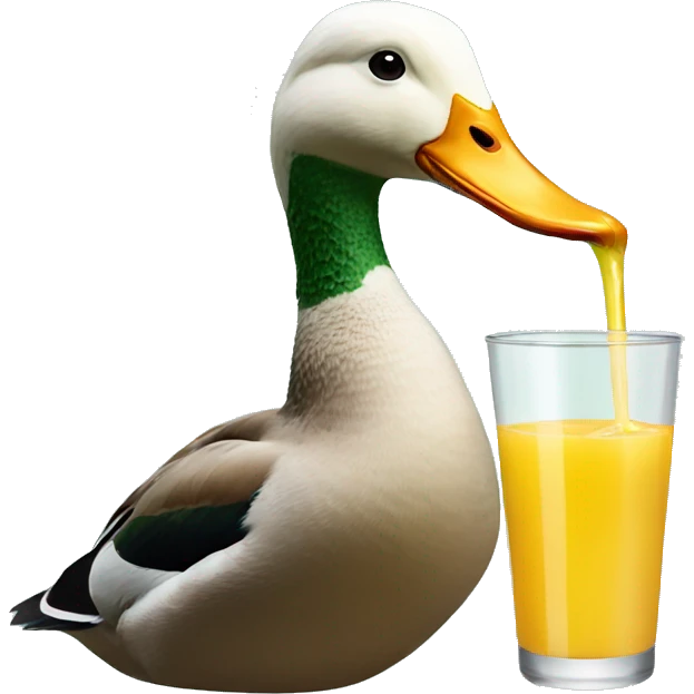 duck drinking juice emoji